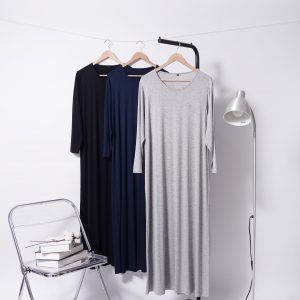 Basic Inner Lengan Panjang warna abu-abu, navy, dan hitam dari Khakeen Fashion Official